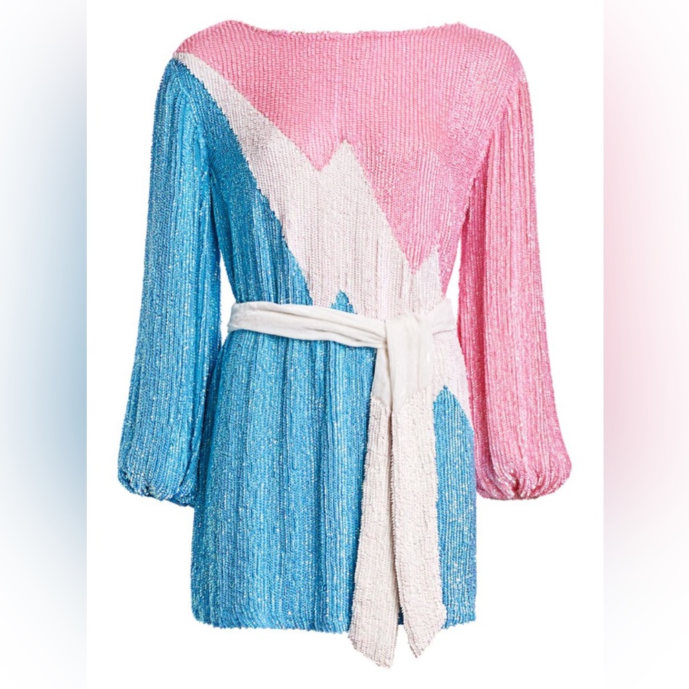 Retrofete Grace Color Block Lightning Bolt Dress